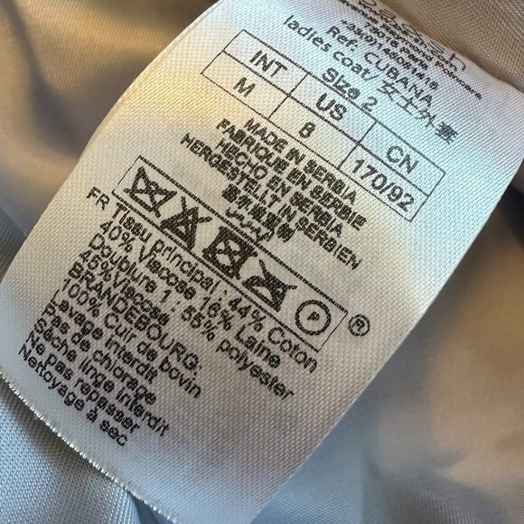 ba&sh Cotton Wool Blend Toggle Coat Jacket Waist-Length Blue Hooded Size 8 Women - Picture 12 of 12